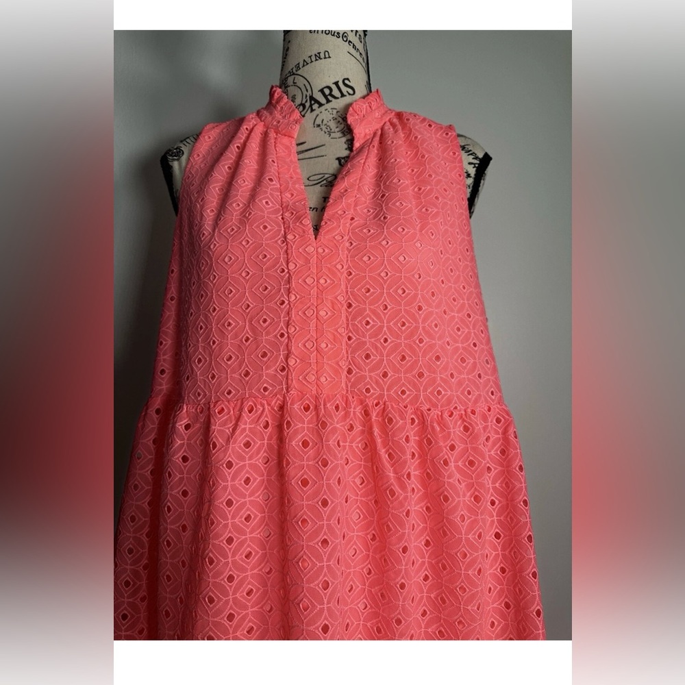 Lilly Pulitzer Novella Pink Sleeveless Eyelet Dress M - Picture 5 of 16